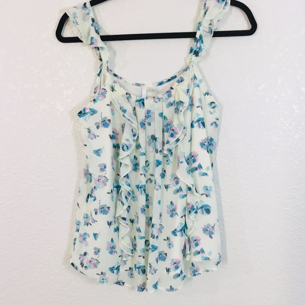 🐾 Lauren Conrad cream floral tank sz S